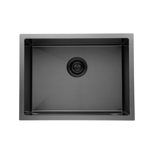 580x440x230mm Gun Metal Grey Stainless Steel Single Bowl Kitchen Sink