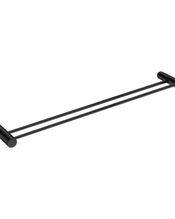 600mm Black Double Towel Rail