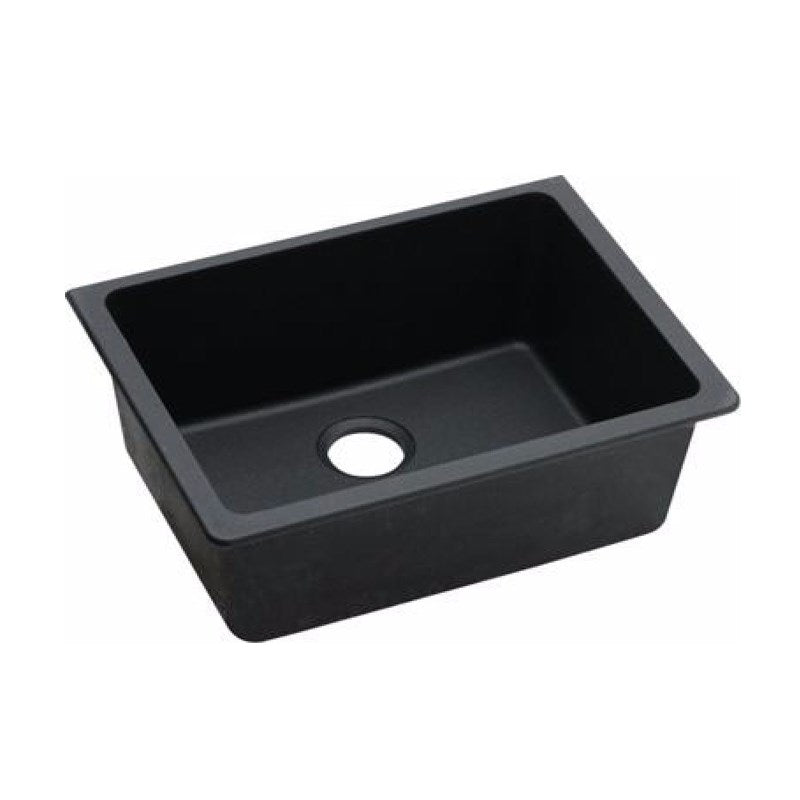 635x469x241mm Black Granite Single Bowl Undermount Kitchen Sink