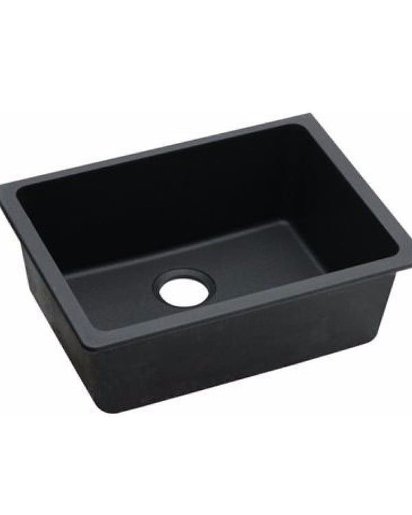 635x469x241mm Black Granite Single Bowl Undermount Kitchen Sink