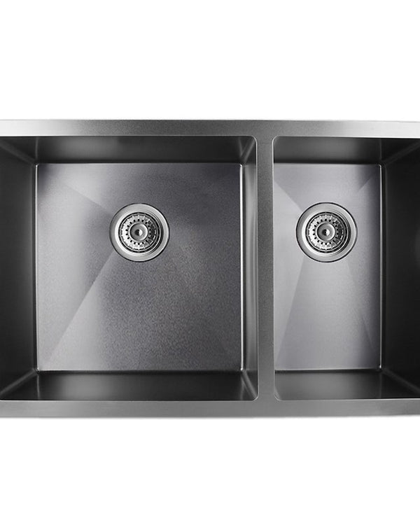 710x450x205mm Dark Grey Stainless Steel 1 & 1/2 Bowl Kitchen Sink