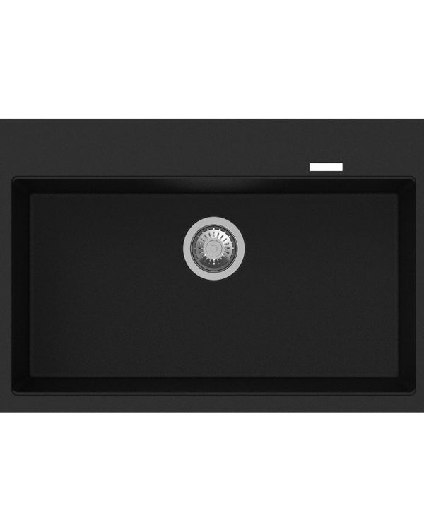 780x510x220mm Black Carysil Granite Single Bowl Kitchen Sink