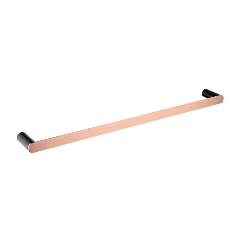 800mm Black & Rose Gold Single Towel Rail