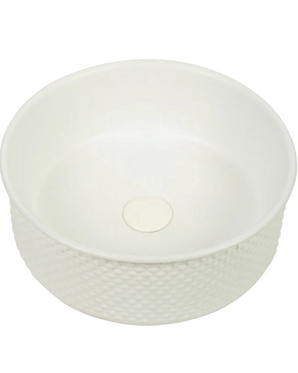385*385*140mm Polar Subtly Textured Exterior with Matte White Interior Finish Above Counter Basin(32mm Nonverflow)_x000D_
