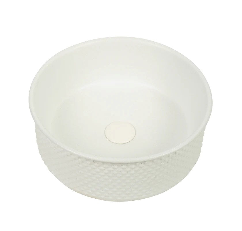 385*385*140mm Polar Subtly Textured Exterior with Matte White Interior Finish Above Counter Basin(32mm Nonverflow)