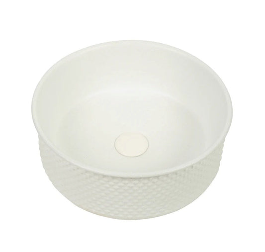 385*385*140mm Polar Subtly Textured Exterior with Matte White Interior Finish Above Counter Basin(32mm Nonverflow)