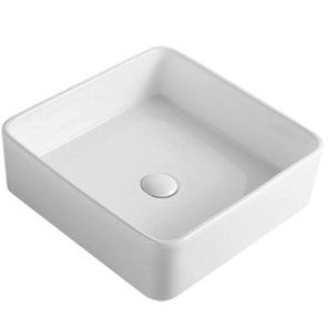 Ultra Slim Gloss White Above counter basin Fine Ceramic 415*415*135mm
