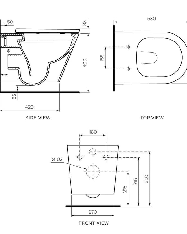 Linfa Wall Hung Pan (including Soft Close Seat)