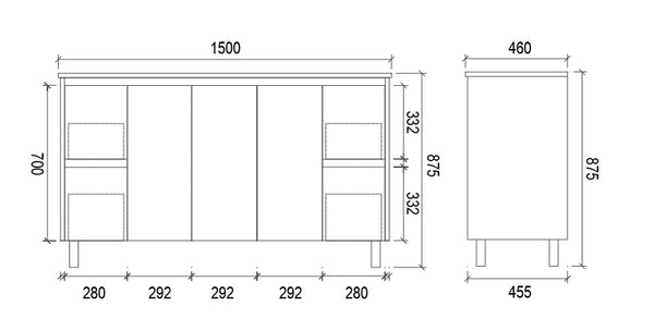 1500mm PVC VANITY