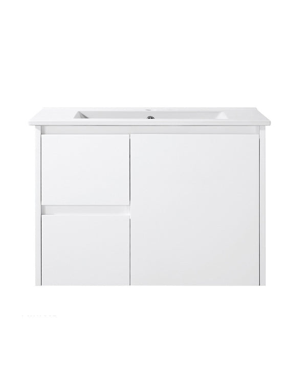 750mm WALL HUNG PVC VANITY - LHS DRAWER