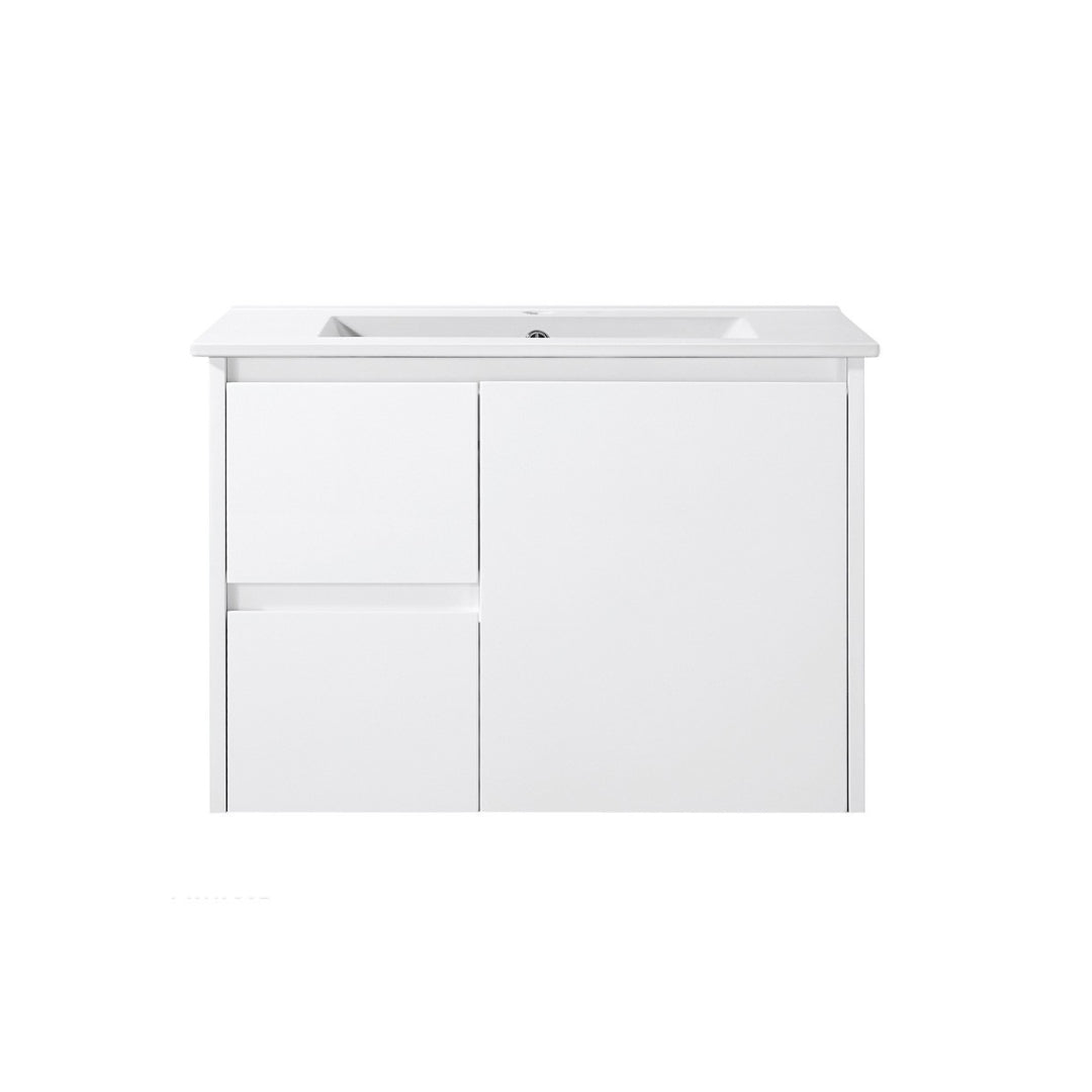 750mm WALL HUNG PVC VANITY - LHS DRAWER