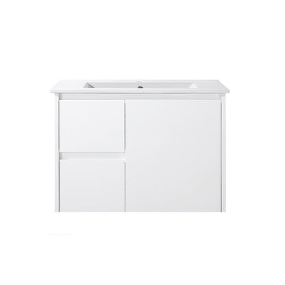 750mm WALL HUNG PVC VANITY - LHS DRAWER