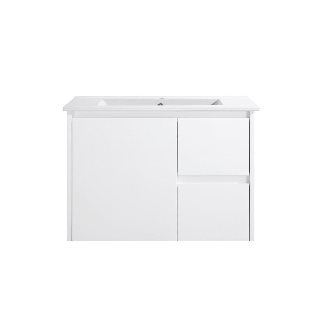 750mm WALL HUNG PVC VANITY - RHS DRAWER