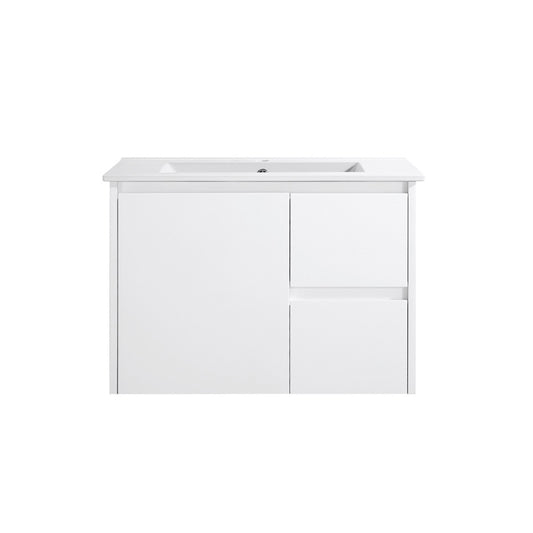750mm WALL HUNG PVC VANITY - RHS DRAWER