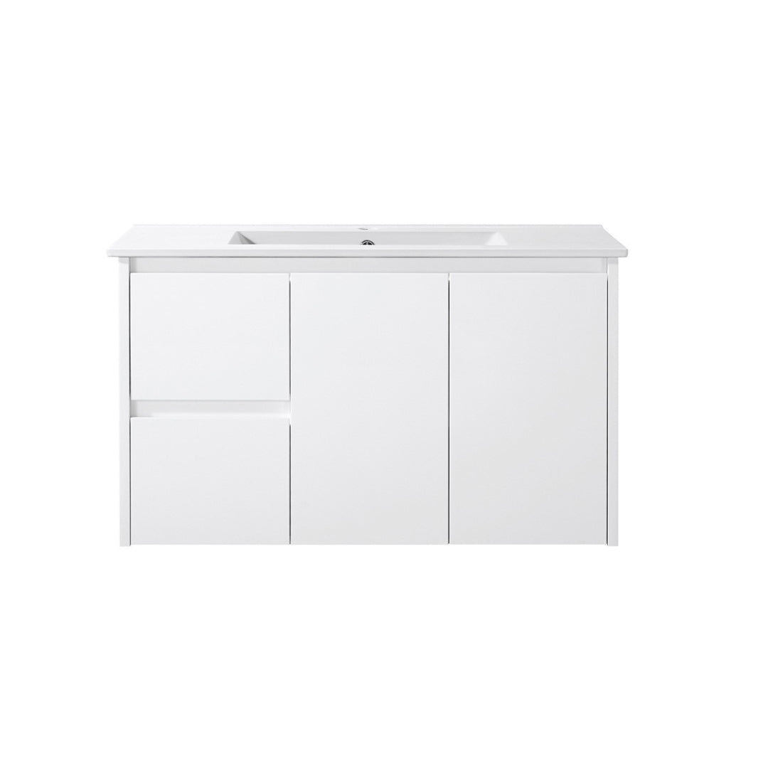900mm WALL HUNG PVC VANITY - LHS DRAWER