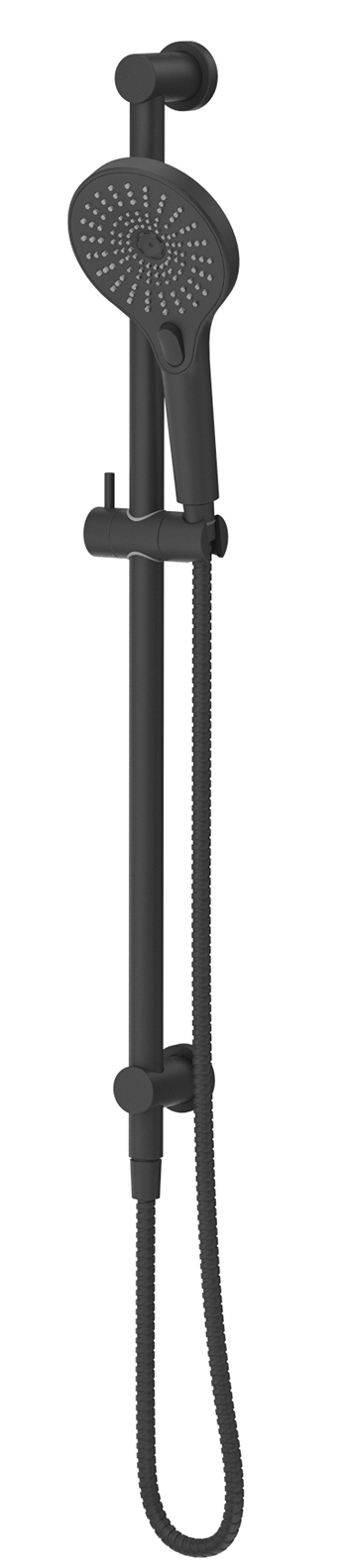 Mica Shower Rail - Inbuilt Inlet Black