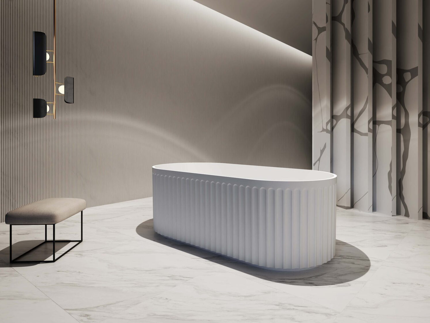 Roma Fluted Freestanding Bathtub 1500/1700