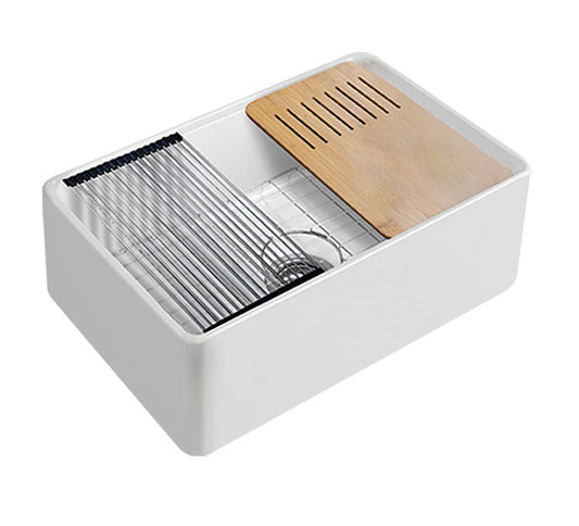 Orta  Fine Fireclay Farmhouse Sink With Work Station 760mm LK-S-OFFC760