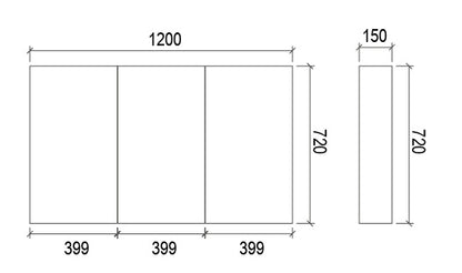 1200mm MDF SHAVING CABINET