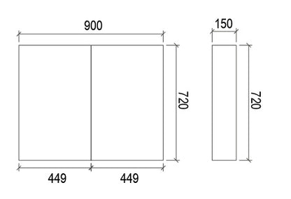 900mm MDF SHAVING CABINET