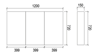 1200mm DARK OAK VENNEER SHAVING CABINET
