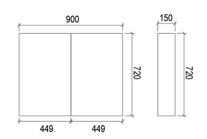 900mm DARK OAK VENNEER SHAVING CABINET