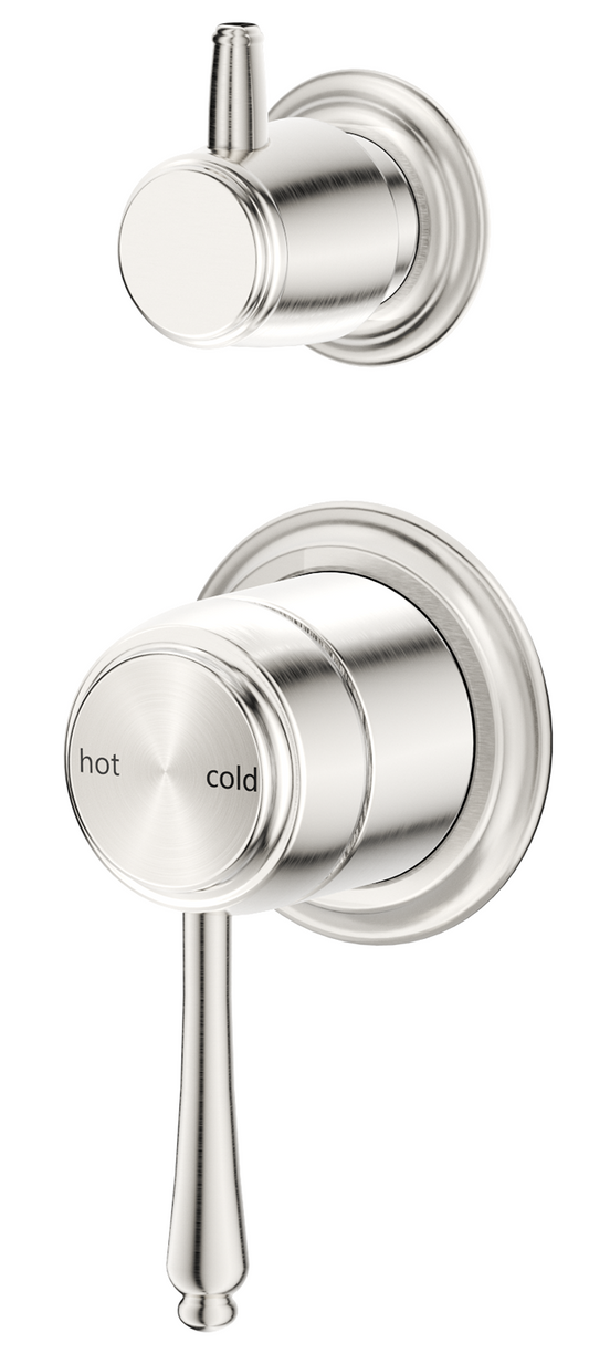 Mica Heritage Shower Mixer Diverter - TRIM KIT ONLY Brushed Nickel