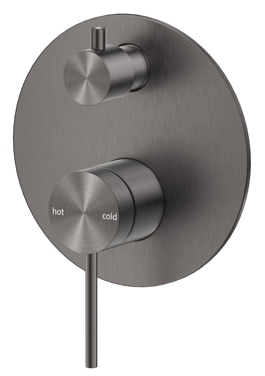 Mica Shower Mixer Diverter - 1P - TRIM KIT ONLY Gunmetal