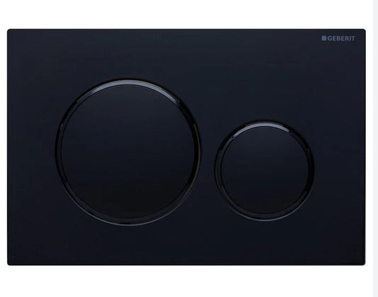 Geberit Push Plate Fingerprint resistant Matte Black, Black trim ,Sigma20MBM 115.882.16.1