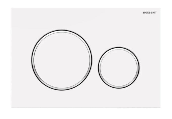 Geberit Push Plate Sigma20MW Fingerprint resistant Matte White, white chrim, 115.882.01.1