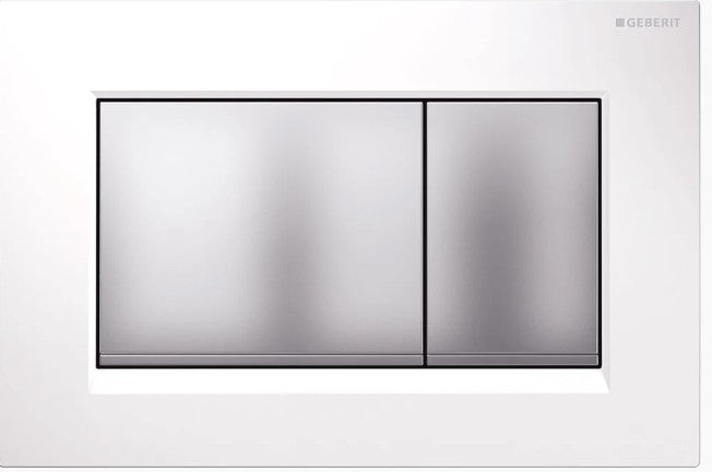 Geberit Fingerprint-resistant matt white plate & buttons with chrome trim, Sigma30JT,115.883.JT.1