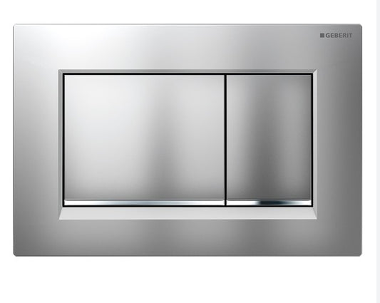 Geberit Push Plate Fingerprint resistant, matte finish, chrome trimSigma30JQ, 115.883.JQ.1
