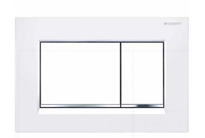 Geberit Push Plate, ABS Square push plate White/chrome/white, Sigma30KJ ,115.883.KJ.1