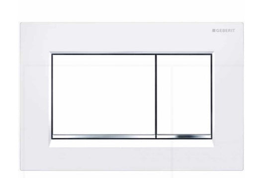 Geberit Push Plate, ABS Square push plate White/chrome/white, Sigma30KJ ,115.883.KJ.1