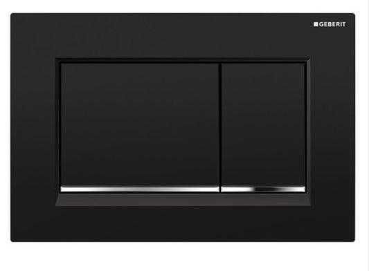 Geberit Push Plate, ABS Black/chrome/black , Sigma30KM,115.883.KM.1