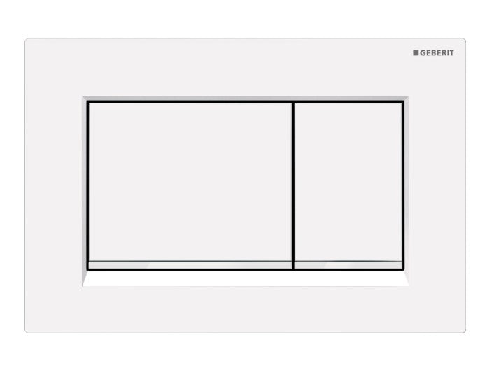 Geberit Push Plate ,Fingerprint-resistant matt white plate & buttons with white trim,Sigma30MW,115.883.01.1