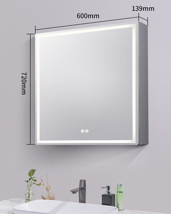 600x720x139mm LED Shaving Cabinet