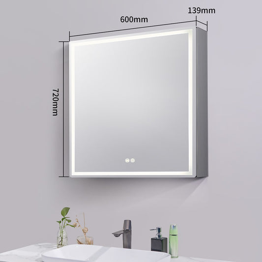 600x720x139mm LED Shaving Cabinet