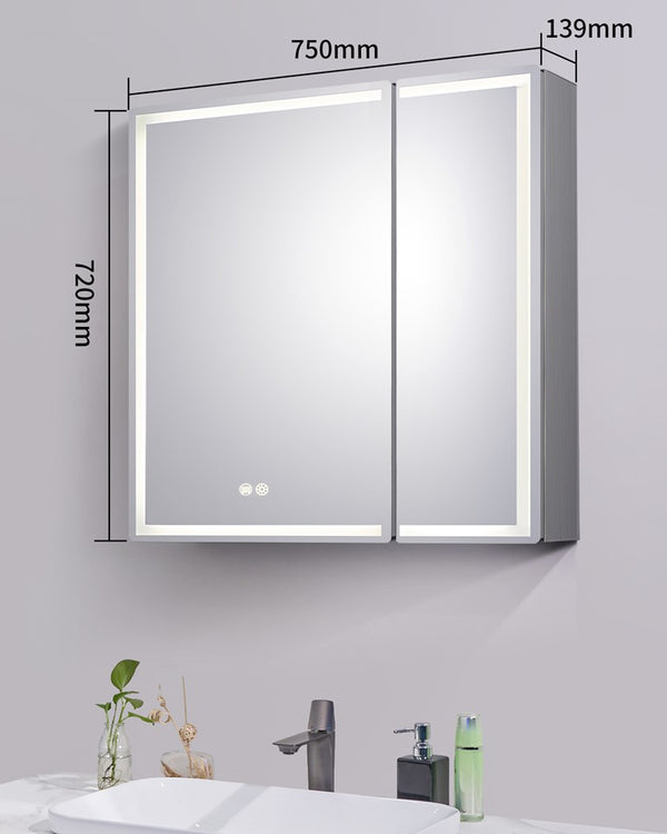 750x720x139mm LED Shaving Cabinet