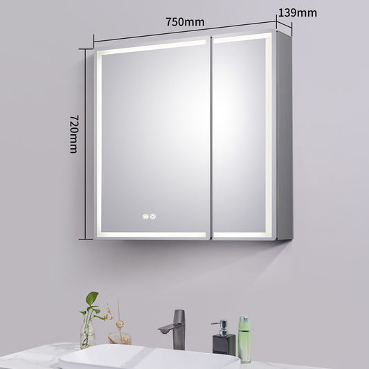 750x720x139mm LED Shaving Cabinet