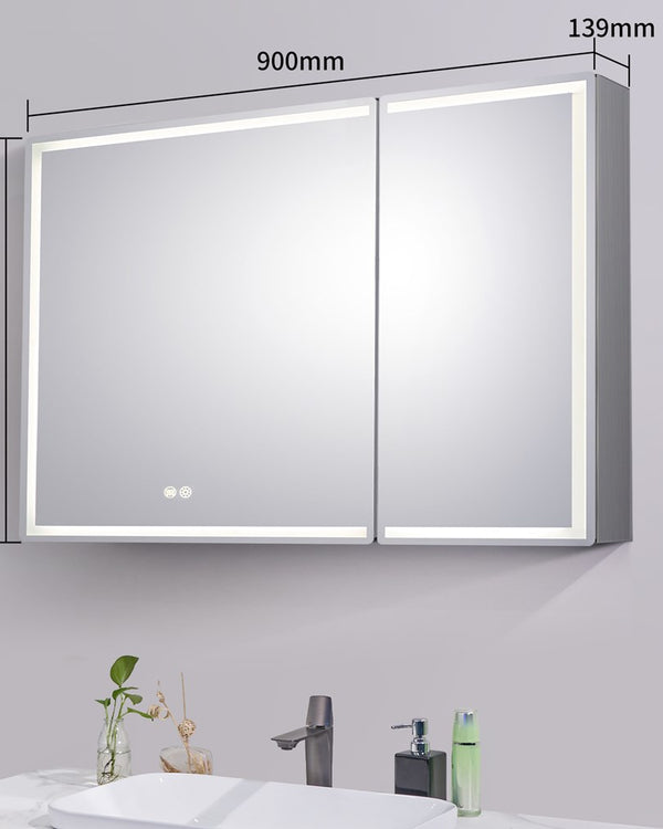 900x720x139mm LED Shaving Cabinet