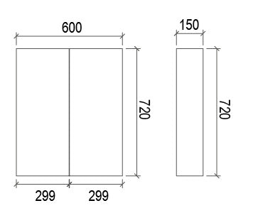 600mm LIGHT OAK VENEER SHAVING CABINET