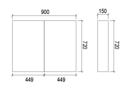 900mm LIGHT OAK VENNEER SHAVING CABINET