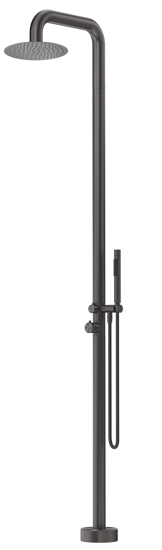 Mica Soft Square Freestanding Outdoor Shower Gunmetal