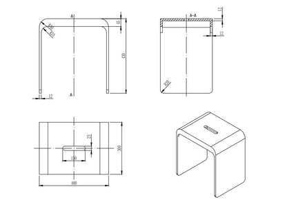 Chasey Solid Surface Stone Bath Stool LK-SCBS400-MW