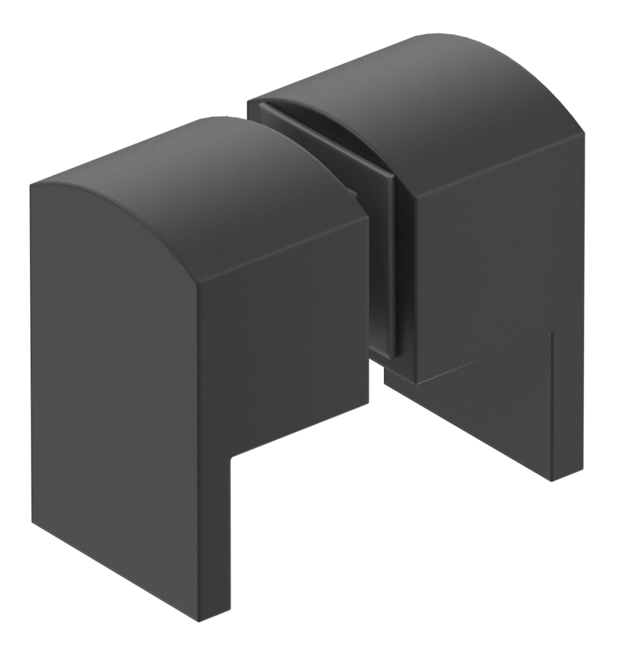 Shower Screen Handle - Square Lever Black