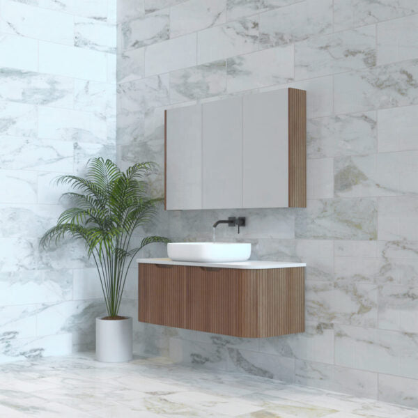 Bergen Solid Timber 1200mm Wall Hung Vanity with Carrara Stone Top