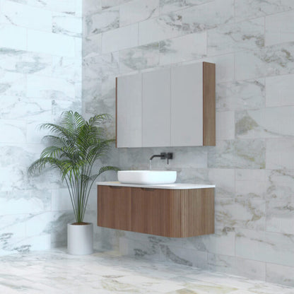 Bergen Solid Timber 1200mm Wall Hung Vanity with Carrara Stone Top
