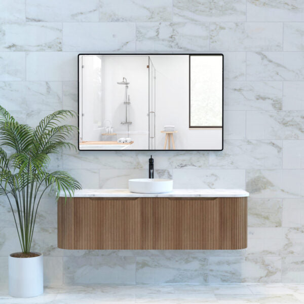 Bergen Solid Timber 1500mm Wall Hung Vanity with Carrara Stone Top