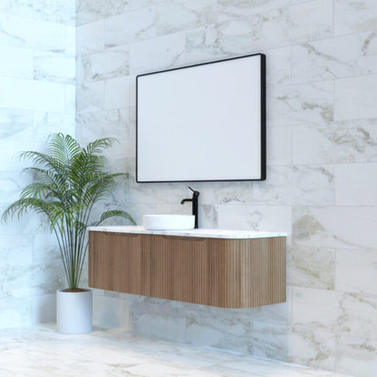 Bergen Solid Timber 1500mm Wall Hung Vanity with Carrara Stone Top